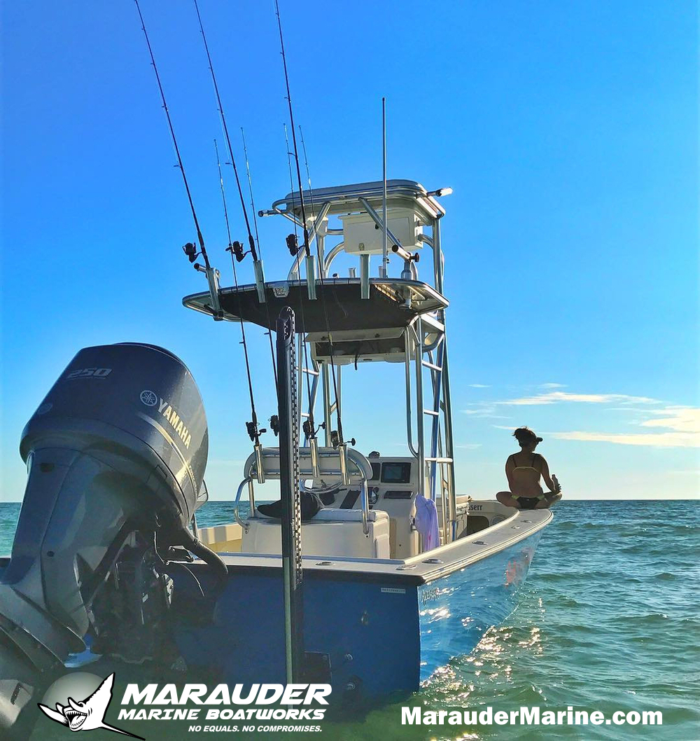 24' Custom Fishing Boat Built for Shallow Waters in 24 Foot Avenger Custom Fishing Boats photo gallery from Marauder Marine Boat Works