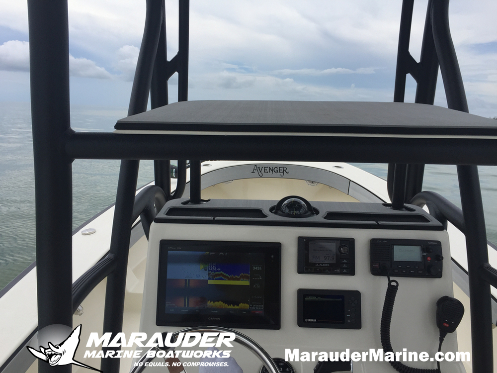 24' Custom Fishing Boat In Skinny Water For Giant Snook in 24 Foot Avenger Custom Fishing Boats photo gallery from Marauder Marine Boat Works