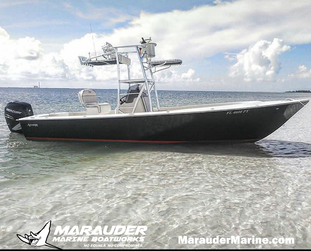 25' Shallow Draft Boat For Tarpon in 25 Foot Avenger Custom Fishing Boats photo gallery from Marauder Marine Boat Works