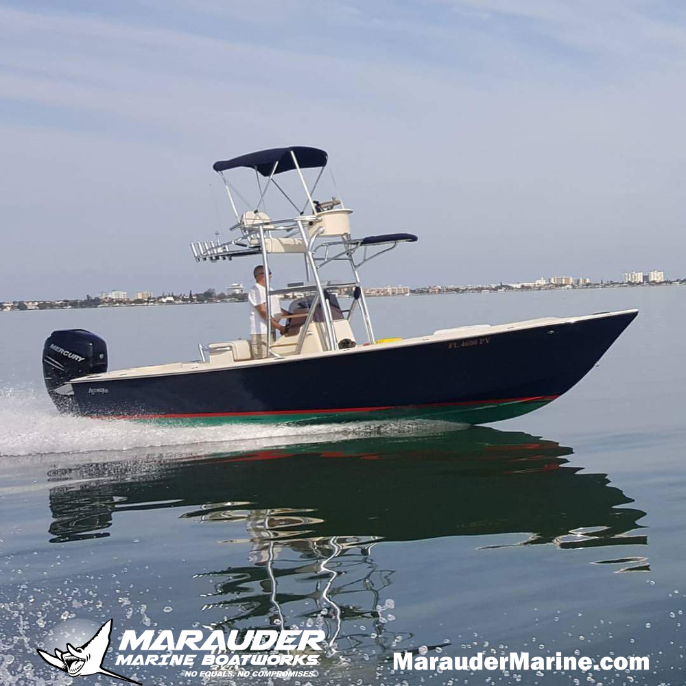 25' Stepped Hull Designed Fishing Boat Photo in 25 Foot Avenger Custom Fishing Boats photo gallery from Marauder Marine Boat Works